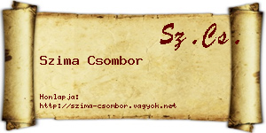 Szima Csombor névjegykártya